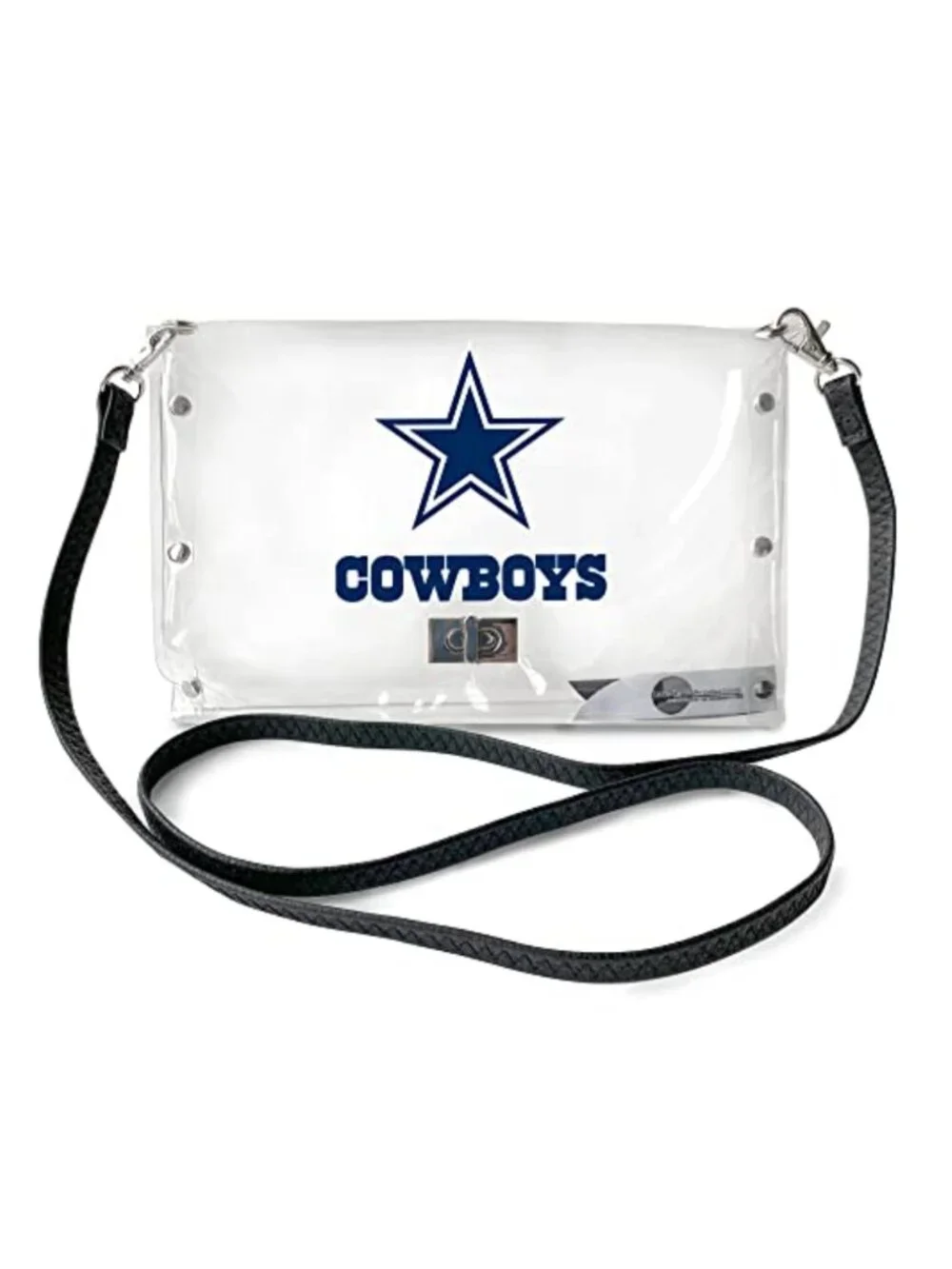 NFL Dallas Cowboys Clear Envelope Purse with Black Fashion Strap, Stadium